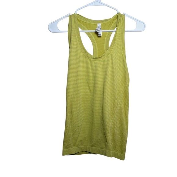 Athleta Tank Top Women's Small Racerback Striped Athletic Neon Green Active - Picture 1 of 8